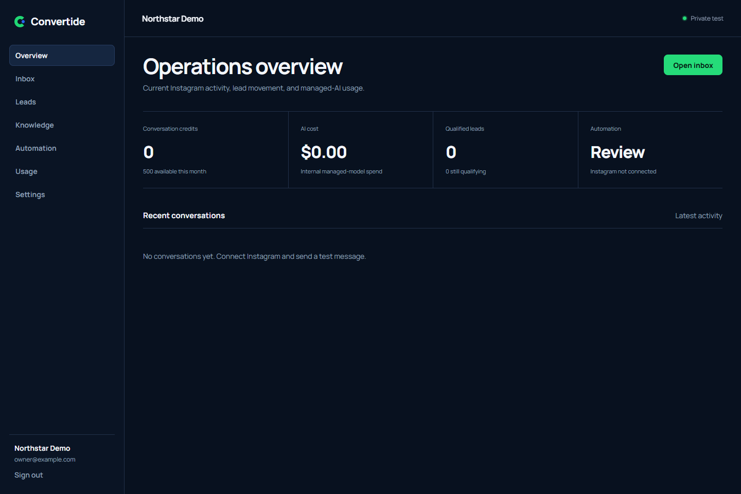 Convertide operations workspace
